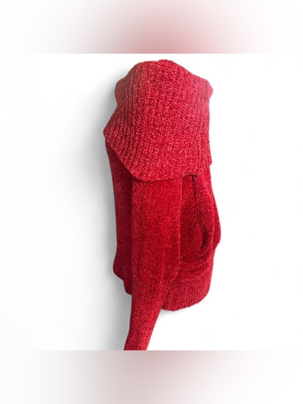 White House Black Market Off-the-Shoulder Red Sweater - Picture 3 of 5